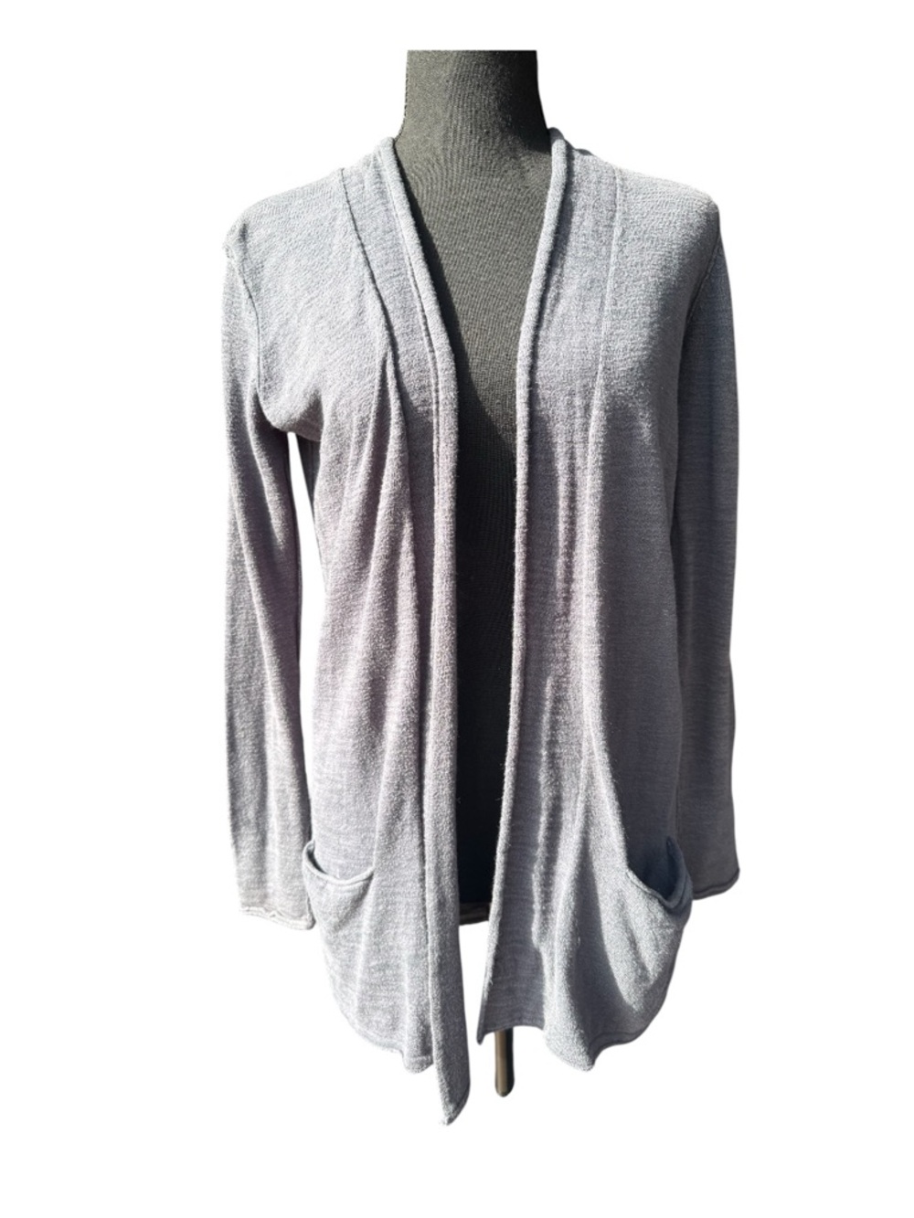 Eddie Bauer Blue Gray Open-Front Cardigan with Pockets Size XS